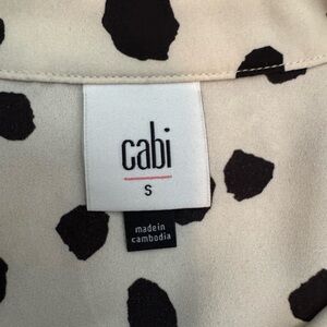 CAbi Cream and Black Patterned Blouse